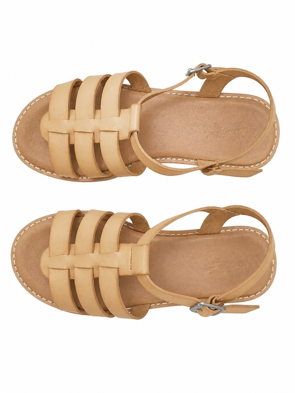 Universal Thread Women's Tan Woven Leather Flat Sandals